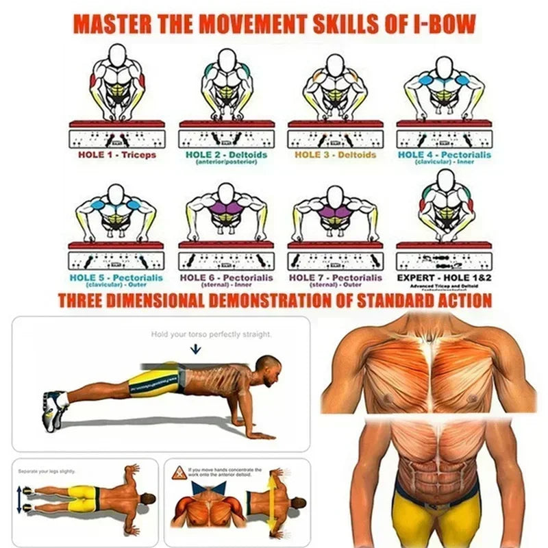 New Portable Multifunctional Push-Up Board Set with Handles Foldable Fitness Equipment for Chest Abdomen Arms and Back Training